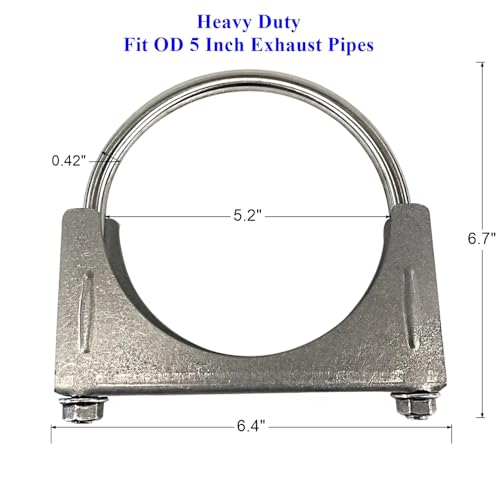 Elifecenter Heavy Duty 5 Inch Exhaust U Bolt Clamp Stainless Steel by eLifecenter - Used condition - Image 2
