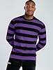 Zengjo Striped T Shirts for Men Round Neck (Purple Black,XXL) #1