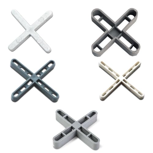 Bricoloco Crucetas baldosas y azulejos para nivelación de pavimentos. Aspas de plástico para resultado óptimo y estético en la colocación de la baldosa (7 mm. (bolsa de 100 uds.))