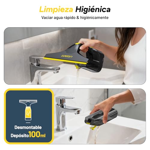 Miniatura 5 de Ligiant Cl03a Limpiadora De Cristales, Autonomía De Batería: 35 Min, Boquilla 280 Mm, Botella Pulverizadora Y Paños De Microfibra, Carga Type-C, Ligero 700 G, Para Ventanas, Azulejos, Espejos Y Ducha