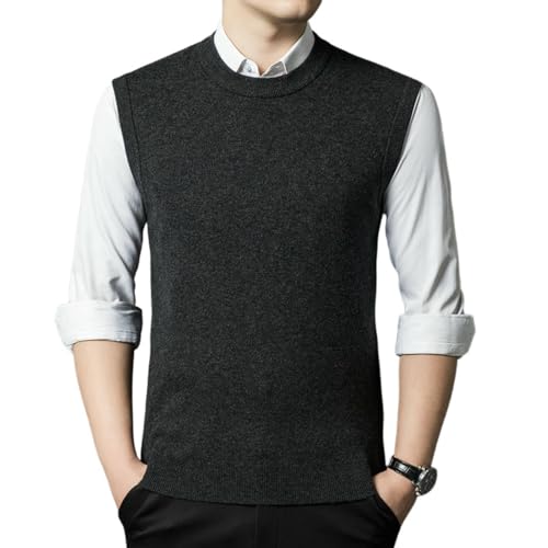 Chaleco de cachemira para hombre contra el frío invierno con punto grueso