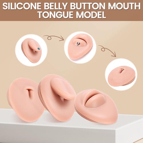 Modèle d'entraînement en silicone pour piercing de la langue et du nombril - 5