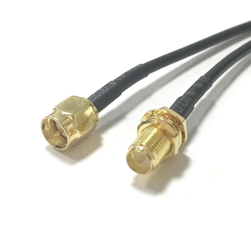 Wi-Fi Antenna Extender RP-SMA Female Jack to SMA Male Plug Jumper Cable (50CM) (RG174)