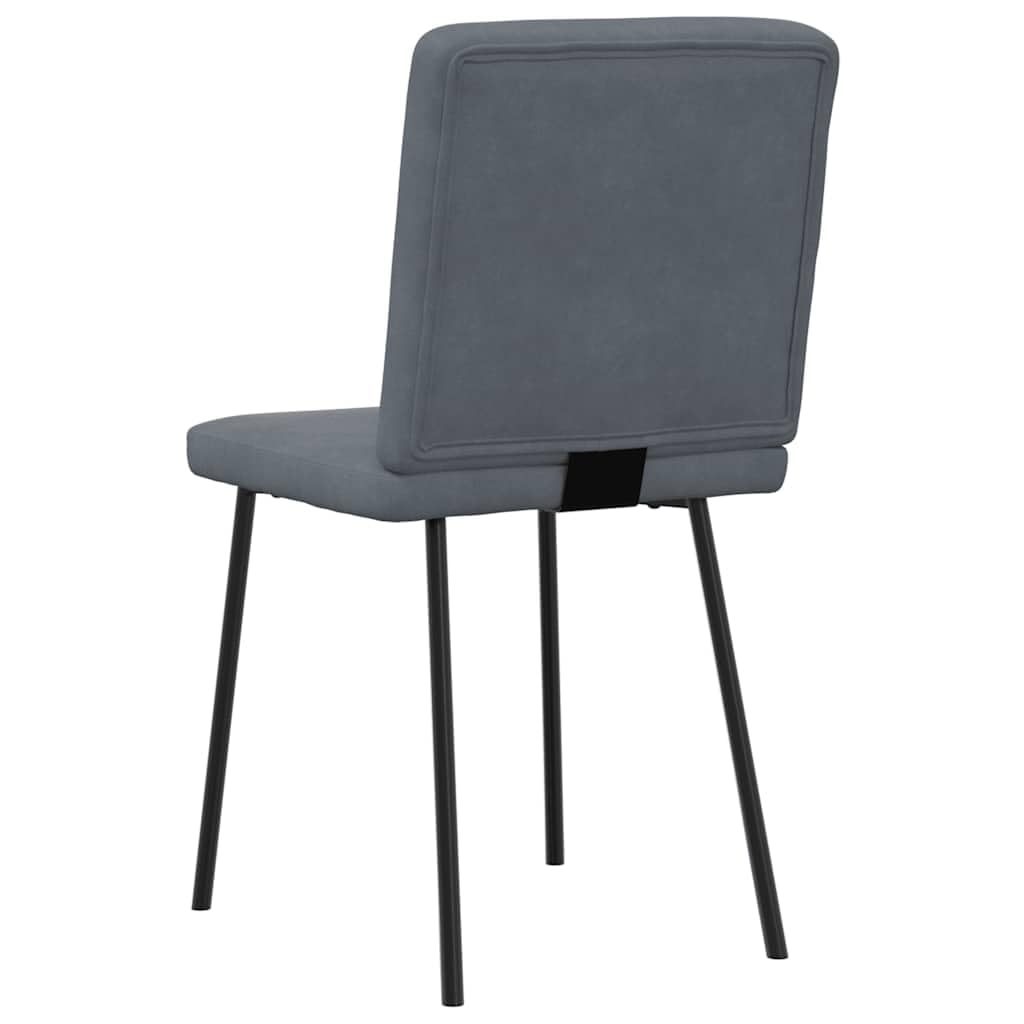 Juego de 4 sillas de comedor de terciopelo gris oscuro con estructura de metal y madera, asiento y respaldo acolchados ergonómicos para comedor, salón, oficina y sala de espera