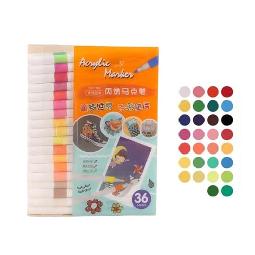 AMISENK Rotuladores acrílicos de secado rápido de 36/48/60 colores para pintar y pintar para niños