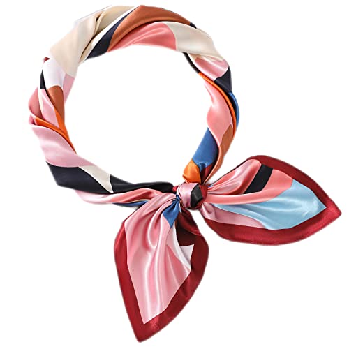 Women's 35" Satin Square Silk Like Hair Scarves and Wraps-Square Silk Head Scarf for wrapping hair3
