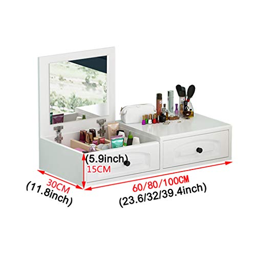 Mesa de pared con espejo compacta para falta de espacio en dormitorios 2