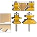 TAIWAIN 1/4 Inch Shank Router Bit Set Tongue and Groove V-Notch 2 PCS, Wood Milling Cutter Router Bits, Woodworking Miter Carbide CNC Cutting Tool for Doors, Tables, Shelves, Walls (F-1-4-V Shape)