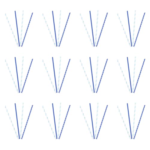 200 pitillos desechables de papel azul para fiesta miniatura 1