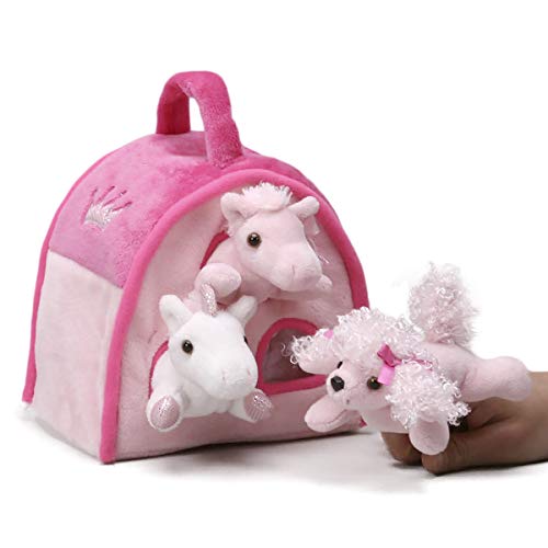 Pink Animal Finger Puppet Play House 8