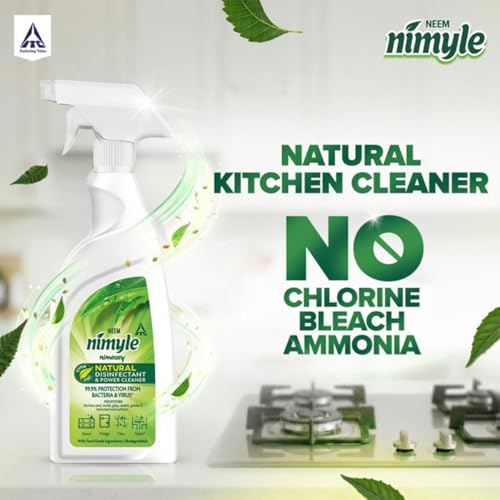 Image of Nimyle Natural Kitchen Cleaner Spray | Food Grade Ingredients | Removes Tough Grease & Oil | Safe for Kitchen Food Surfaces | For Stoves, Countertops & Appliances | 450ml