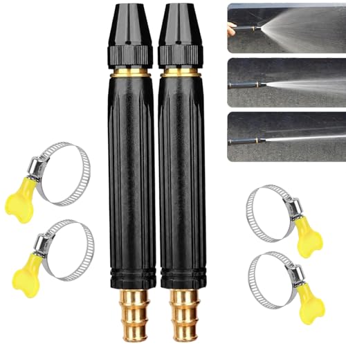 Heavy Duty Adjustable Twist Hose Nozzle Jet Sweeper Nozzle, High Pressure Hose Nozzle Heavy Duty, Adjustable Nozzles Jet Sweeper, High Pressure Car Wash Water Gun (B 2Sets)