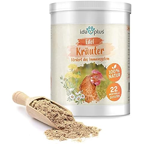 Ida Plus - Hühner Edel-Kräuter 500 g - Mischung aus 19 wertvollen Kräutern - für Verdauung bei Hühnern - ausgewogenes Futter für alle Geflügelarten - 100% natürlich für die Gesundheit der Tiere Cover