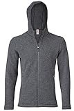 Engel Jacke mit Kapuze Merino Wollfleece, 50-52/50/52, Schiefer