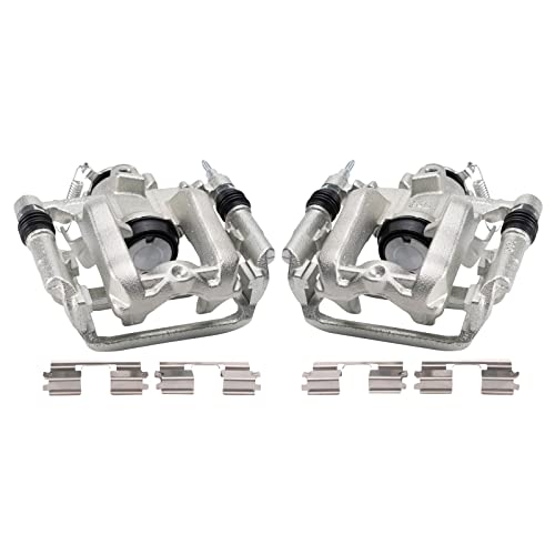 Image of TRQ Rear Driver and Passenger Side Brake Caliper Set Hardware Caliper Brackets Compatible with 11-13 Chevrolet Cruze 14-15 Cruze Gas Engine 16 Limited LT 16 Limited LTZ