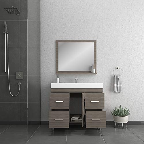 Alya Bath Ripley Bathroom Vanity, 39", Gray #TOP5
