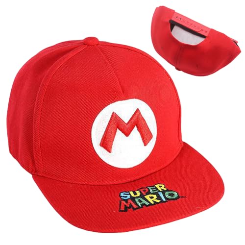 Photo de Mario Casquette Baseballs Garcon, Cartoon Casquette Enfant Réglable Casquettes Baseball Sports d'Extérieur,Broderie de Baseball for Enfants Garçons et Filles 3-8Years Old 2