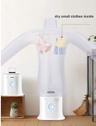Steamer in use on hanging garments