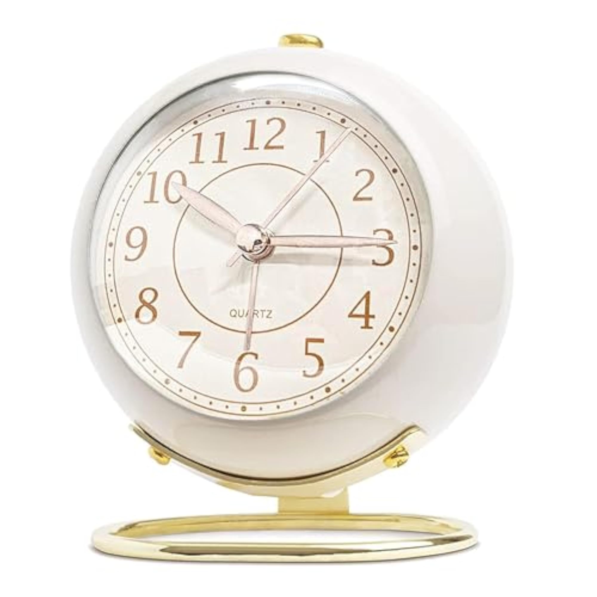 Silent Analog Alarm Table Clock Stylish Desk Clock with Stand