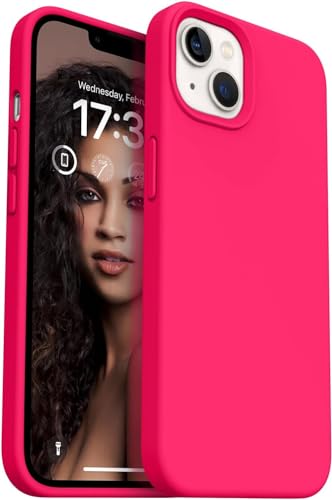 Image of MIDOS Back Cover Compatible with iPhone 14 Plus Case Liquid Silicone Full Protection Shock Proof Back Cover for iPhone 14Plus (S Hot Pink)