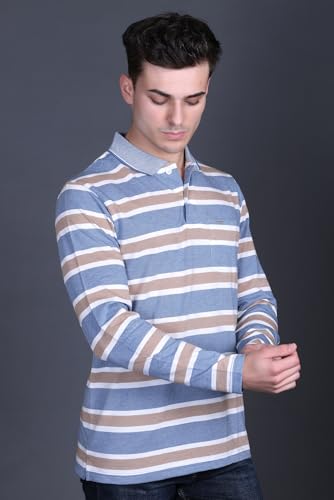 Image of Full Sleeve Polo T Shirt for Men Cotton with Pocket and Collar - Regular Fit Tshirt