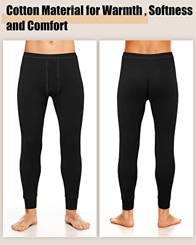 Hicarer 8 Pack Long Underwear Bottoms for Men Thermal Underwear Pants Solid Colors Soft Leggings Base Layer for Winter3