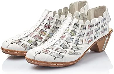Rieker Hi-Top Trainers Women's 46778 Low Shoes, White Multi, 9.5 | Image 2