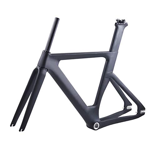 Tideace Carbon Track Frame Full Carbon Fixed Gear Bike Frameset With Fork Seat Post 49/51/54/57Cm Carbon Road Bicycle Frame (Matte, 57Cm) #TOP4