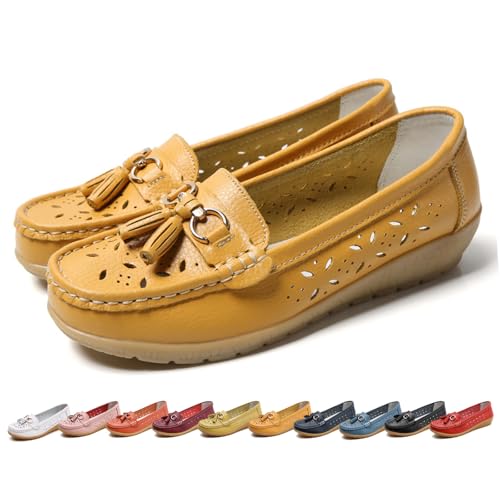Mocassins orthopédiques femme cuir respirant chaussure confort compensée