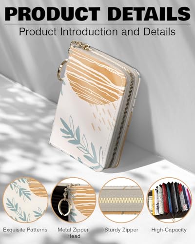 Image of Credit Card Holder, RFID-Blocking Slim Wallet, Orange leaves | Stylish RFID-Blocking Women's Slim Wallet Perfect for Business and Everyday Use, Keep Your Belongings Safe and Organized