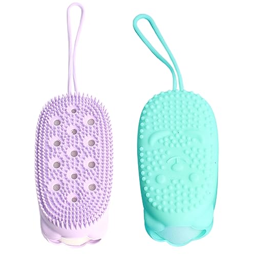 iplusmile 2Piezas Esponja de Baño Exfoliante de Silicona Cepillo de Masaje Ducha Color Aleatorio para Limpieza y Relajación
