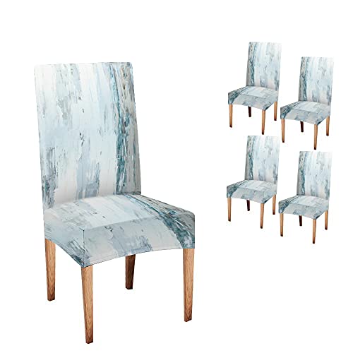 TOMWISH Dining Chair Slipcovers Stretch Spandex Removable Dining Chair Protector Slipcovers Chair Covers Dining Chair Covers Set of 4 Decor Hotel Banquet Dinner Kitchen Meeting Ceremony(Teal Beige)