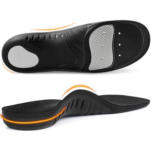 Image of Ailaka Orthotic Cushion Arch Support Shoe Insoles for Men & Women, Unisex Daily Shock Absorption Gel Sports Inserts for Flat Feet, Plantar Fasciitis, Heel Pain Relief | Orthotic Inserts, Pu, Gel Heel, Forefoot Cushion, Abrasion-Resistant, Trim-To-Fit, Long Standing, Walking, Hiking, Work