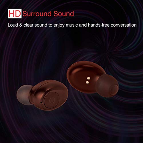 Image of iBall EarWear TW10 in-Ear Bluetooth Wireless Headphones with Protective Charging Case - Ruby Red