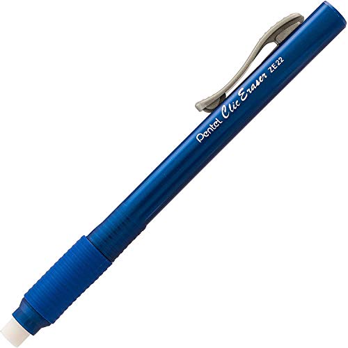 Pentel Clic Eraser, Retractable Pen Style Grip Eraser, Pack Of 7 Assorted Colors Pentel Click Erasers, Big Eraser For Drawing, Art, Drafting & Sketching For Adults & Kids Office & School Supplies.