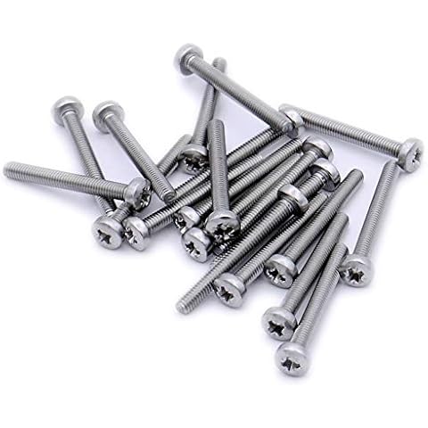 M4 (4mm x 30mm) Pozi Pan Machine Screw (Bolt) - Stainless Steel (A2) (Pack of 20) Cover