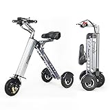 250W Electric Tricycle Commuting E-Scooter, Portable Folding Electric Scooters for Adults, 3 Wheel Mobility Scooter with Seat,18 Miles Range