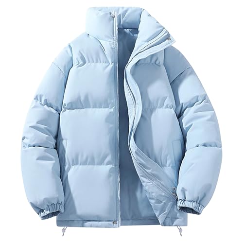 Doudoune chaude pour homme avec col montant zippé manteau d'hiver
