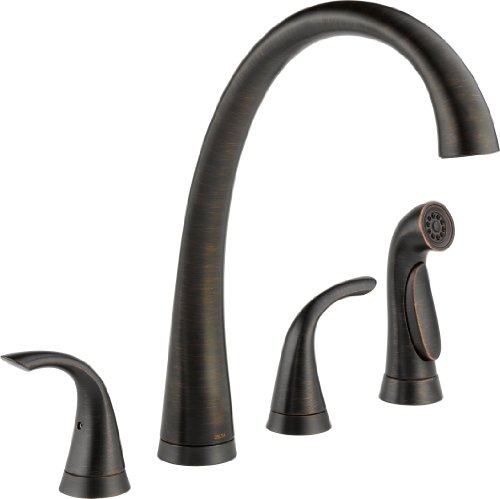 Delta Faucet Pilar 2-Handle Widespread Kitchen Sink Faucet with Side Sprayer in Matching Finish, Venetian Bronze 2480-RB-DST