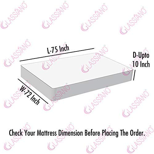 Image of Glassiano Cotton Feel Terry Ultra Soft Waterproof Mattress Protector | Breathable - Hypoallergenic Mattresses Cover with Elastic Strap for King Bed (72x75 inch|6x6.2 feet, Beige - Pack of 1)