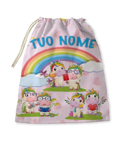 LAVABILE IN LAVATRICE. Sacca lavabile sia a mano che in lavatrice. Il design personalizzato stampato in sublimazione non scolorisce ai lavaggi