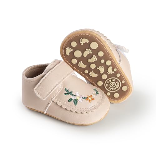 Image of HsdsBebe Baby Boys Girls Pu Leather Hard Bottom Walking Sneakers Toddler Rubber Sole First Walkers Infant Cartoon Slippers Crib Shoes