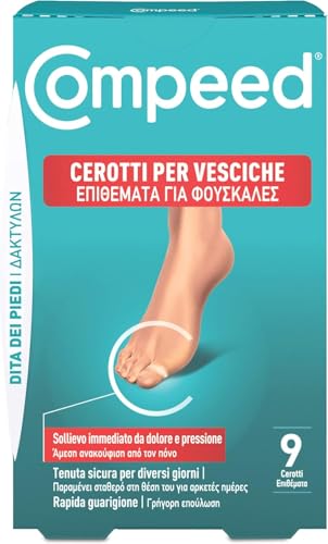 COMPEED Cerotti per vesciche, a lunga durata e resistenti all'acqua. Guarigione veloce - Per vesciche sulle dita dei piedi, 9 Cerotti
