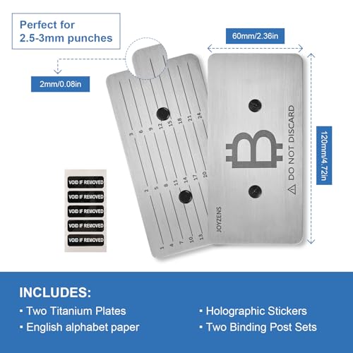 Image of Seed Phrase Storage Kit - Metal Backup Plates, Bitcoin & Crypto Wallet Cold Storage, Tamper-Evident Design (2-Plates) (Double Plate)