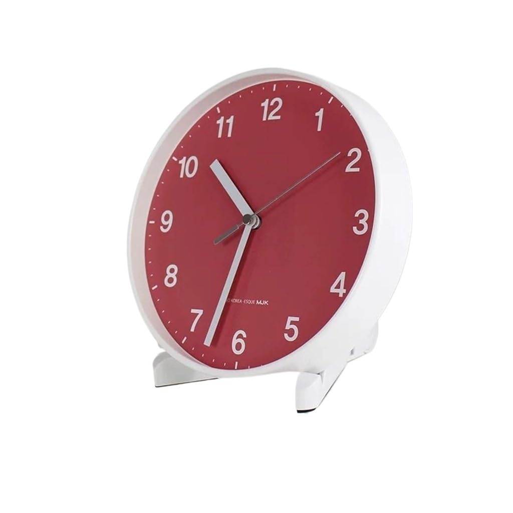 HRWLY Minimalist Living Room Clock European Table Wall Hanging Bedroom Pendulum Mute Office Desktop Decoration(A)