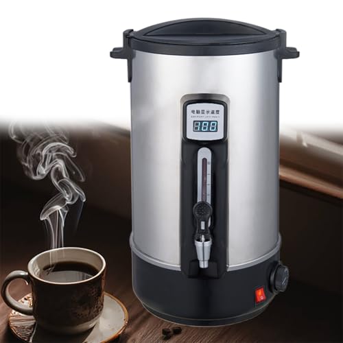 GESAIDES Hervidor de Agua Comercial, Dispensador de Agua Caliente Eléctrico con Grifo, Tetera Eléctrica, Máquina de Agua Caliente para Cafeterías, Tiendas de Té con Leche y Restaurantes,30L
