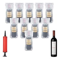 Weinflaschenschutz,10pc Luftpolsterbeutel,Weinflaschen Verpackung,Bubble Wrap Packaging,Bubble Bag,für Transport und sichere Verpackung,aufblasbare Luftsäulen mit Luftpumpe(Zufällige Farbe)