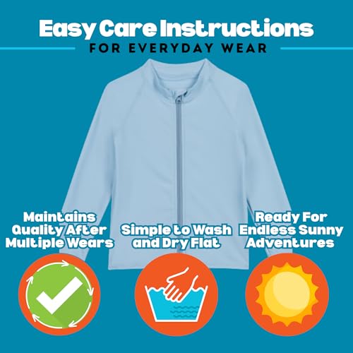 Image of SwimZip UPF 50+ Long Sleeve Rash Guard for Boys' and Girls' - Baby, Toddler, Kids