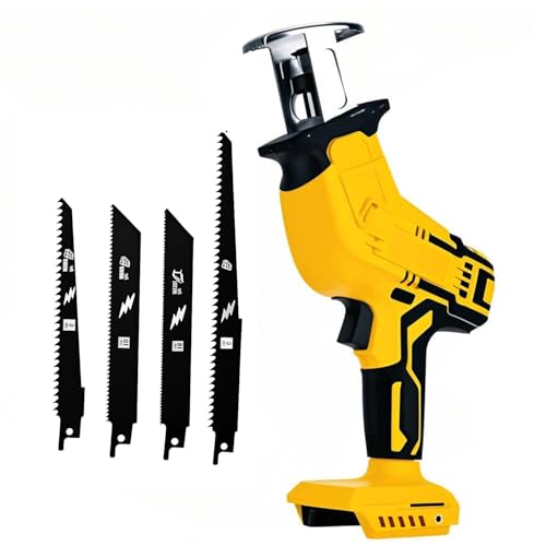 Yangtzone Reciprocating Saw for DeWalt 20V Battery, One-Handed Cordless Recipro Saw 0-3500 SPM Variable Speed, Easy Blade Change, 4 Blades for Wood/Metal/PVC Cutting(No Battery)
