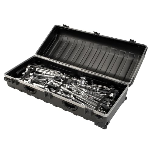 Image of SKB ATA Large Stand Case with Wheels TSA Latches, Durable Transport Solution for Equipment, 49.5x20.25x13.5 inch, Over-Molded Handle, Secure Straps, Black